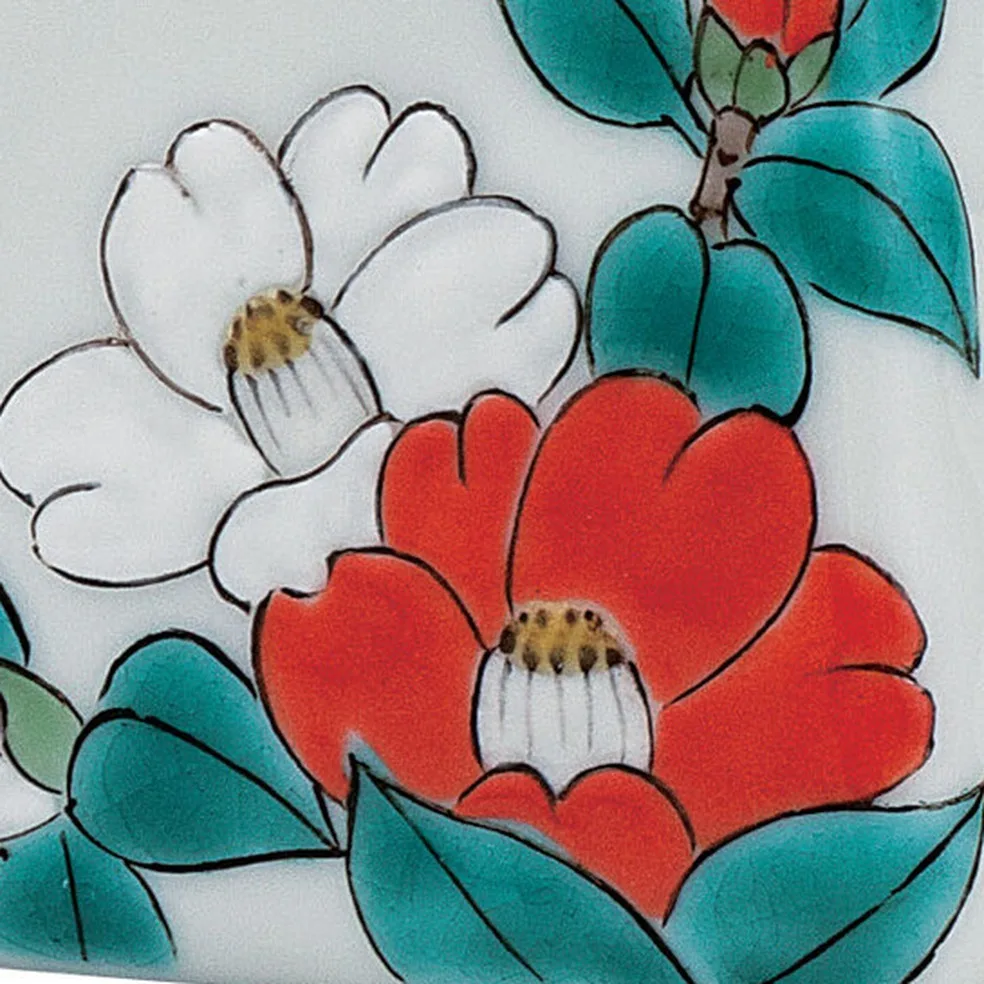 구타니야키 3호 화병 · 동백 · 닛타 도모코 다른 각도 8