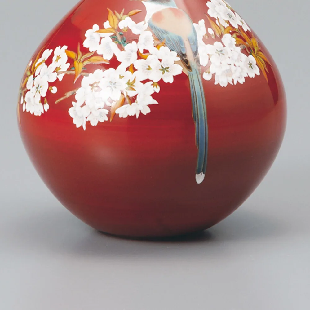 구타니야키 4호 화병 · 산벚꽃에 새 다른 각도 5