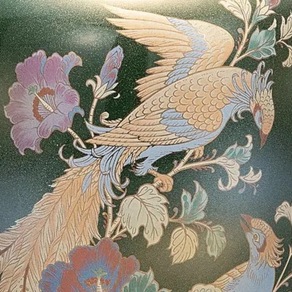 구타니야키 8호 화병 · 오리베 봉황 · 받침대 포함 다른 각도 8