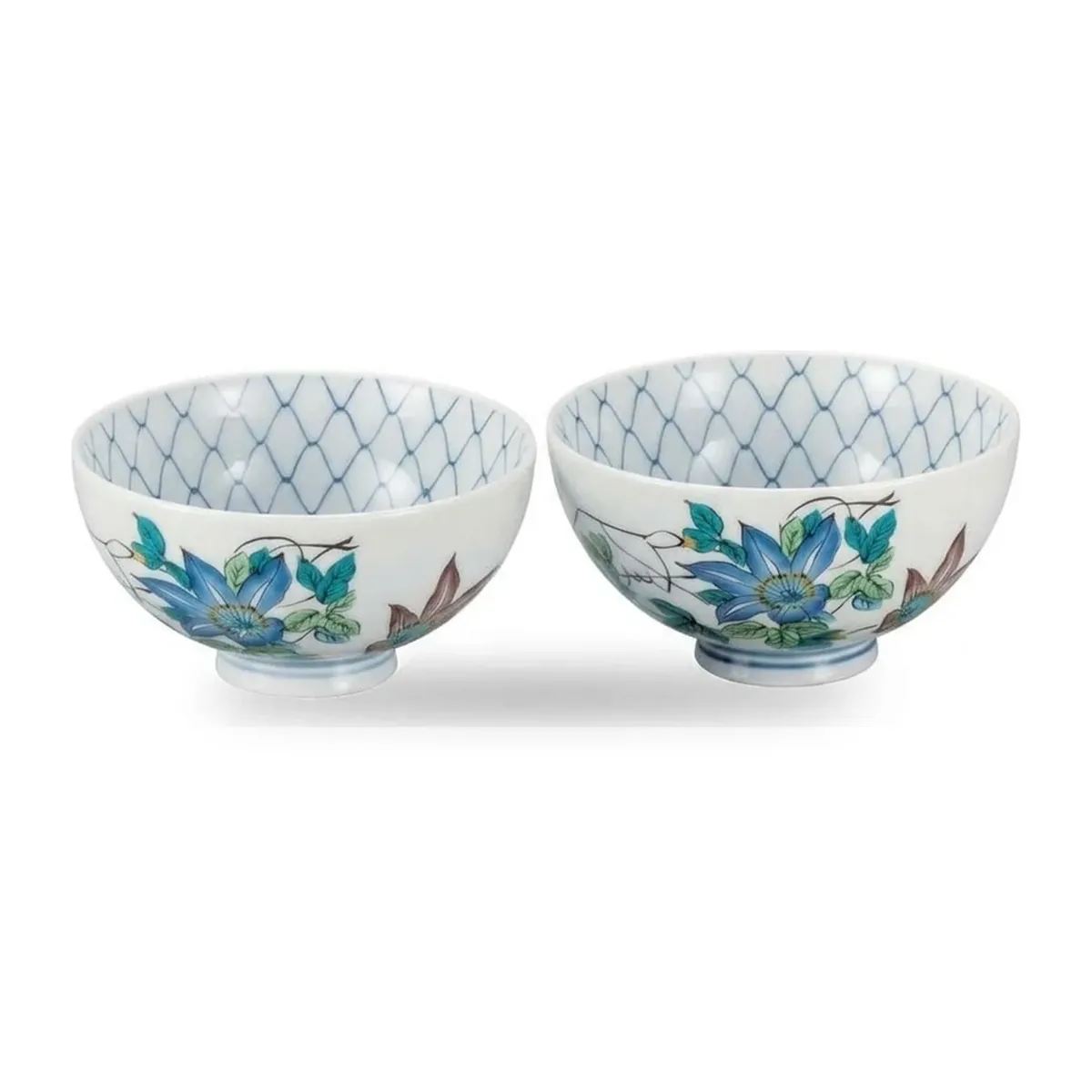구타니야키 밥그릇 · 철선화 · 2점 · 지름 11.8cm 측면