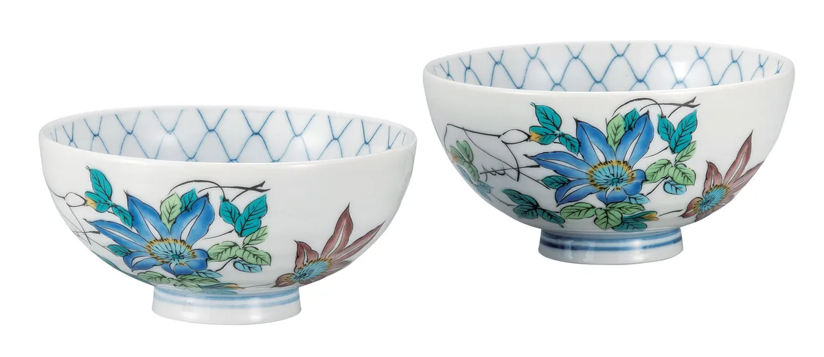 구타니야키 밥그릇 · 철선화 · 2점 · 지름 11.8cm 정면