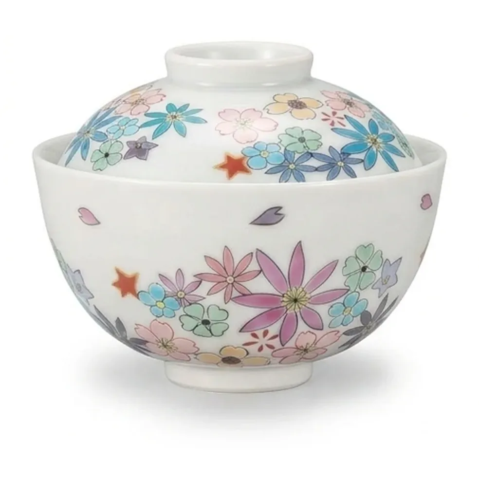 밥그릇 · 꽃 돋움 · 2점 · 지름 10.7cm