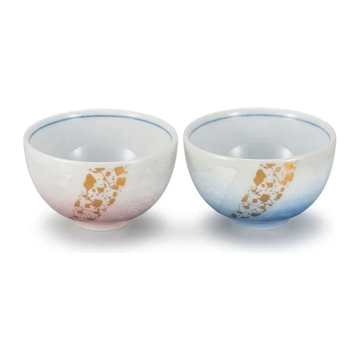 구타니야키 밥그릇 · 은채 금 흩뿌림 · 2점 · 지름 10.7cm 측면
