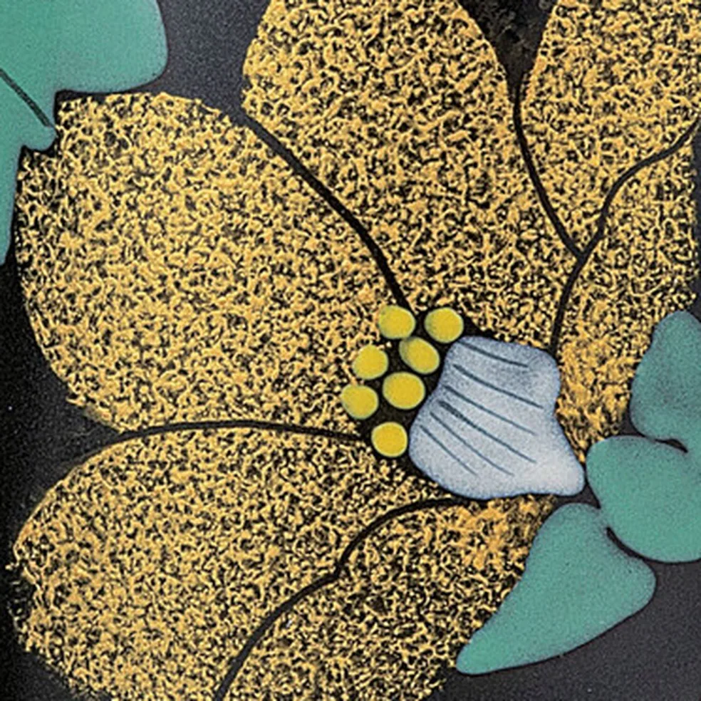 구타니야키 찻잔 · 금은채 동백 · 2점 · 지름 6.9cm 다른 각도 8