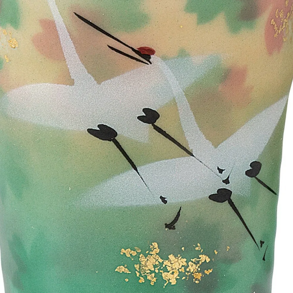 구타니야키 프리컵 · 금박 꽃과 학 떼 · 2점 · 지름 8.2cm · 야마다 도요시 다른 각도 7