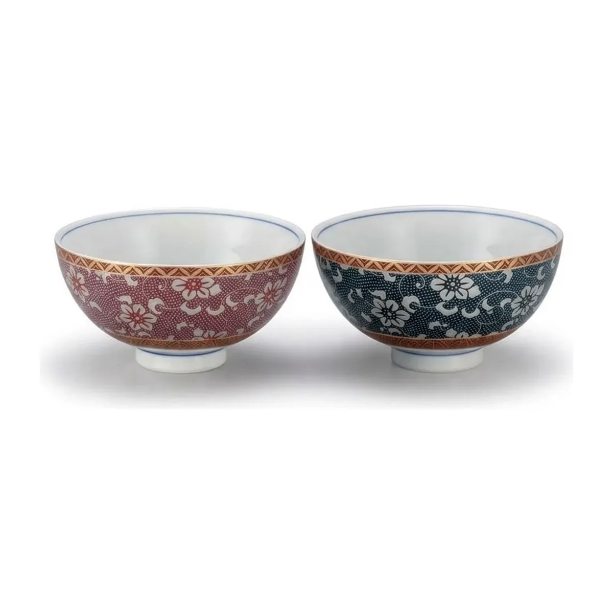 구타니야키 밥그릇 · 철선화무늬 · 2점 · 지름 11.8cm 측면