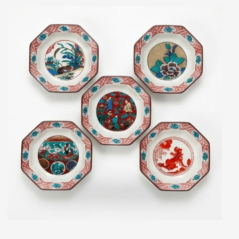 3.2호 접시 · 옛 그림 · 5점 · 지름 10cm
