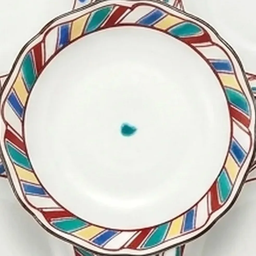 구타니야키 4호 접시 · 색그림 바꿈 · 5점 · 지름 12cm 다른 각도 8