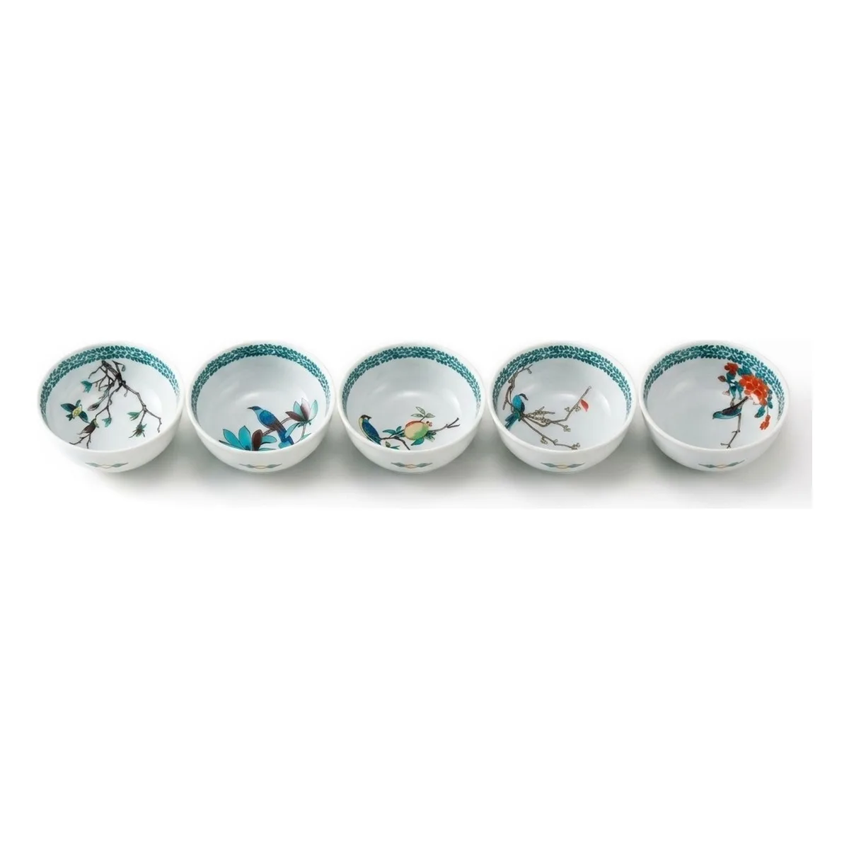 구타니야키 4.2호 대접 · 화조 그림 바꿈 · 5점 · 지름 13cm 다른 각도 4