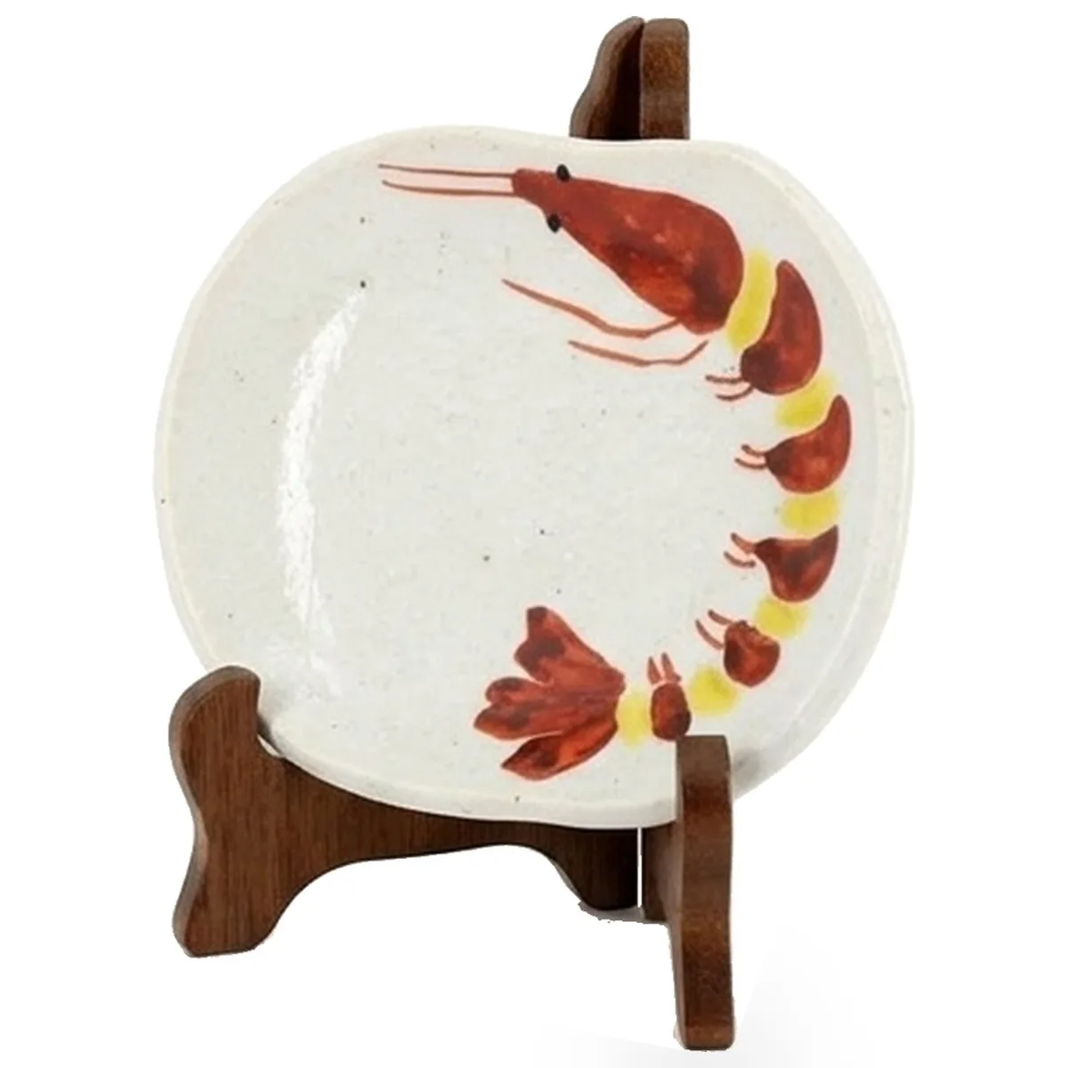구타니야키 젓가락받침 겸 콩접시 · 새우 · 가로 7.2cm 다른 각도 4