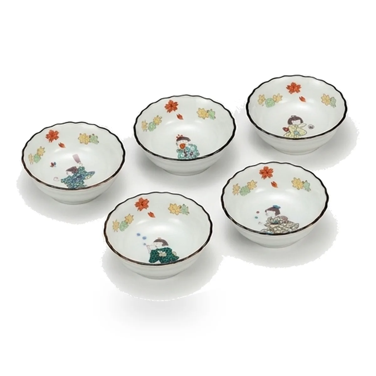 구타니야키 4호 대접 · 동자 · 5점 · 지름 12.5cm 다른 각도 4