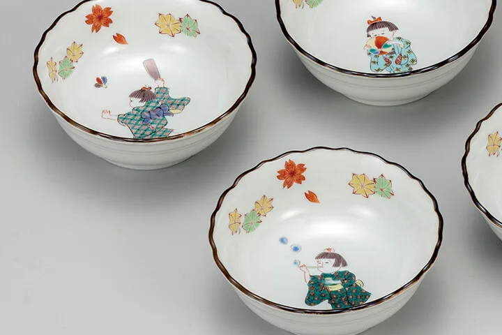 구타니야키 4호 대접 · 동자 · 5점 · 지름 12.5cm 다른 각도 3
