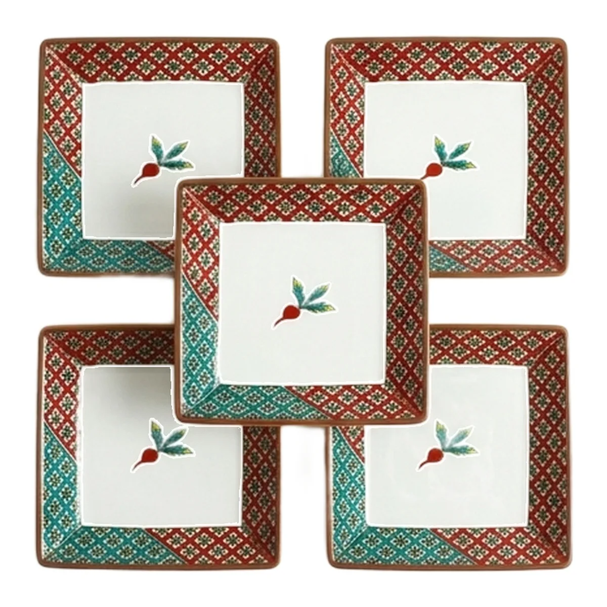 3호 접시 · 붉은 순무 · 5점 · 지름 9.2cm