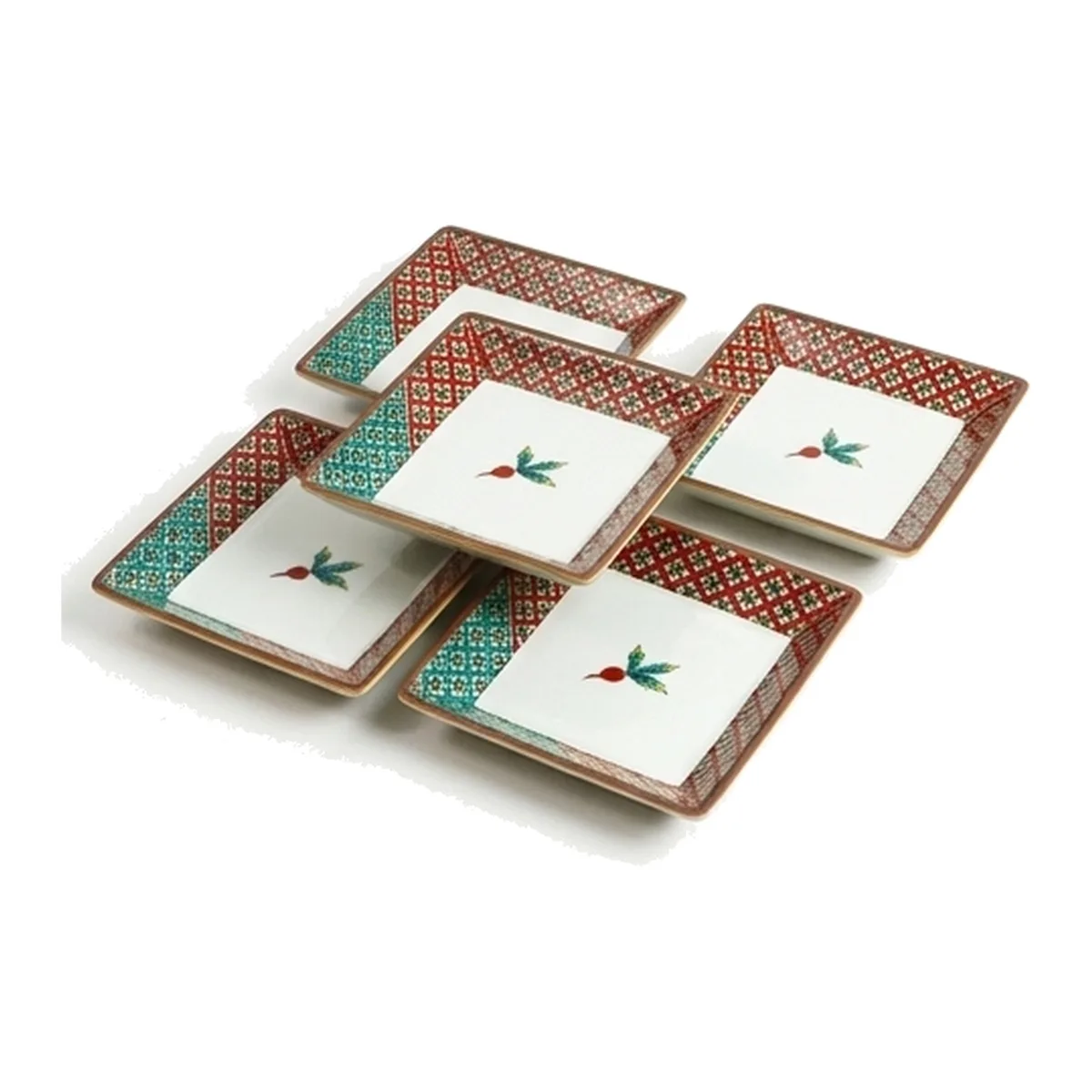 구타니야키 3호 접시 · 붉은 순무 · 5점 · 지름 9.2cm 다른 각도 4