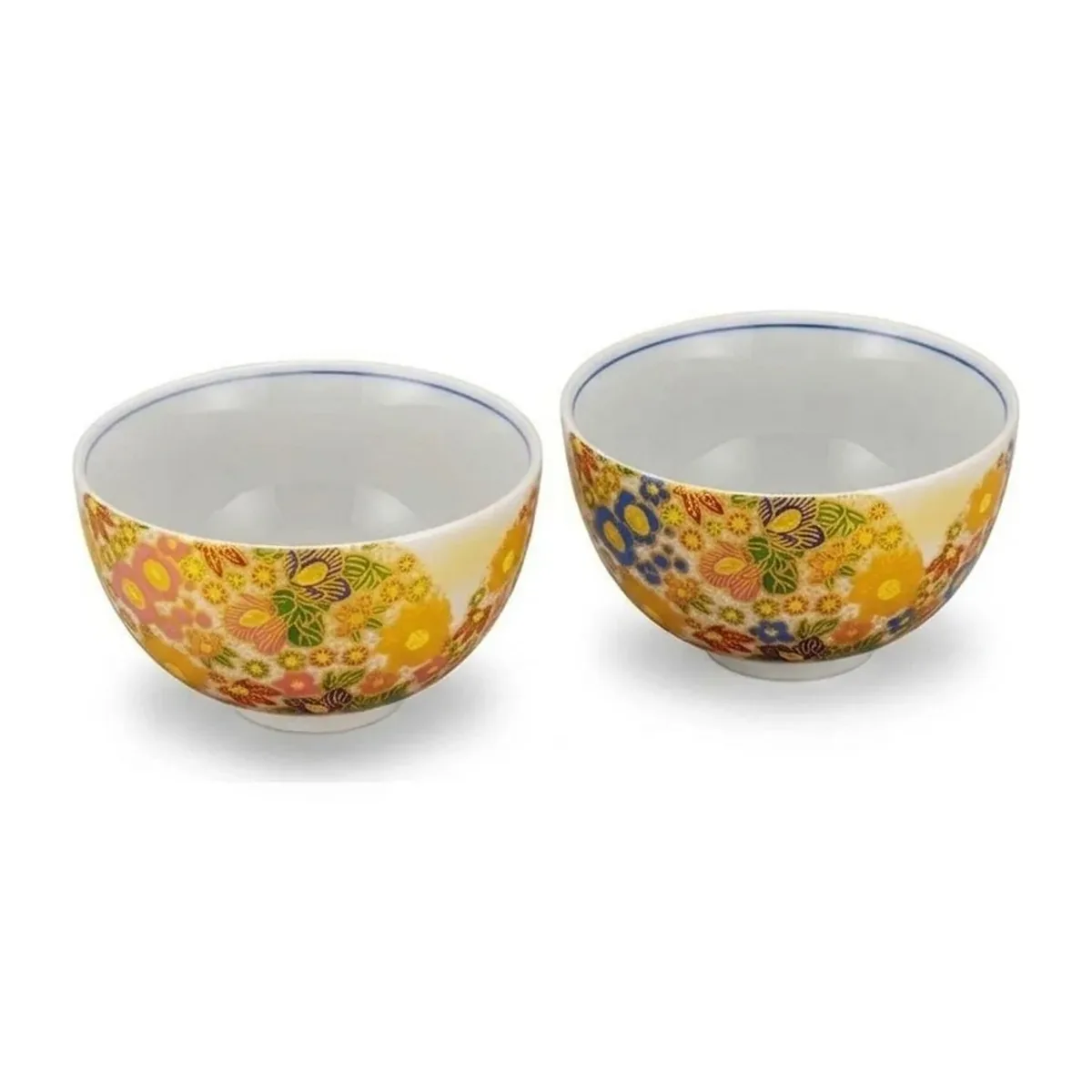 구타니야키 밥그릇 · 꽃채움 · 2점 · 지름 10.8cm 측면