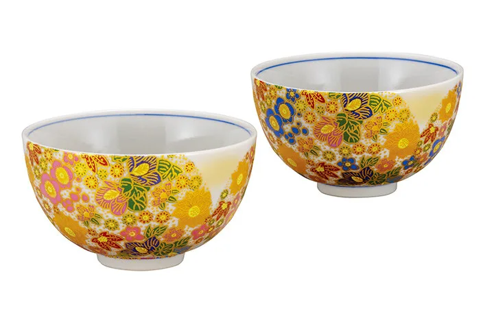 구타니야키 밥그릇 · 꽃채움 · 2점 · 지름 10.8cm 정면