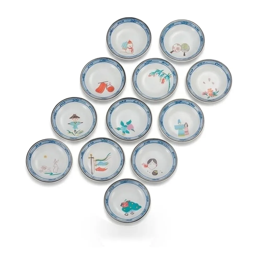 3호 접시 · 그림달력 · 12점 · 지름 9.2cm