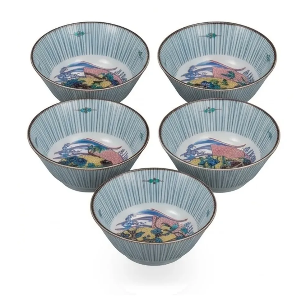 4.5호 대접 · 부채 그림 바꿈 5점 세트