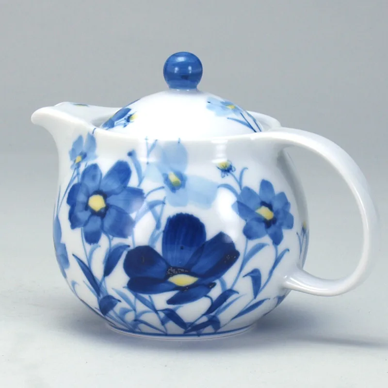 구타니야키 찻주전자 · 꽃밭 · 지름 10.5cm 정면