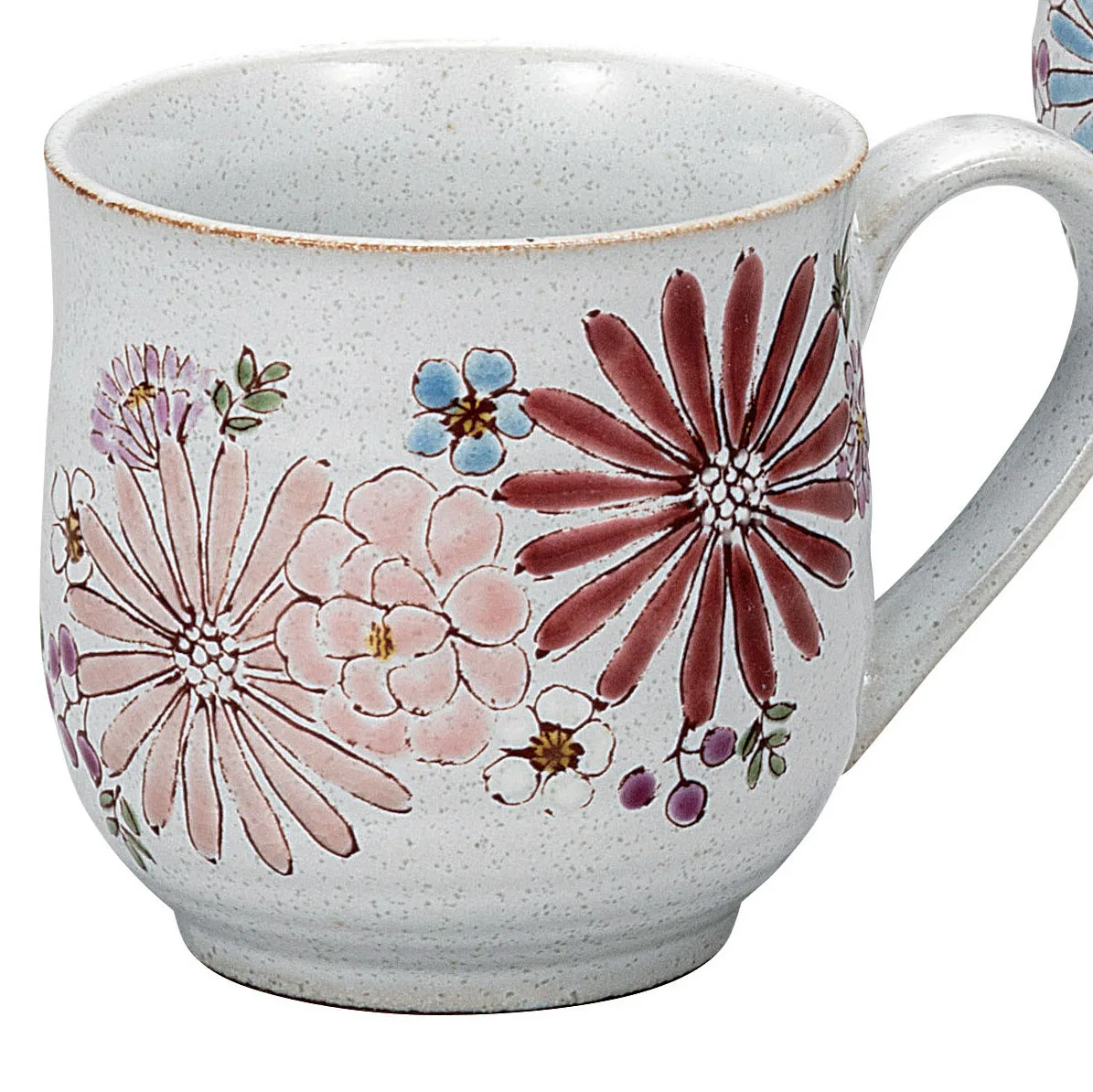 구타니야키 머그컵 · 꽃 · 2점 · 지름 8cm 다른 각도 4