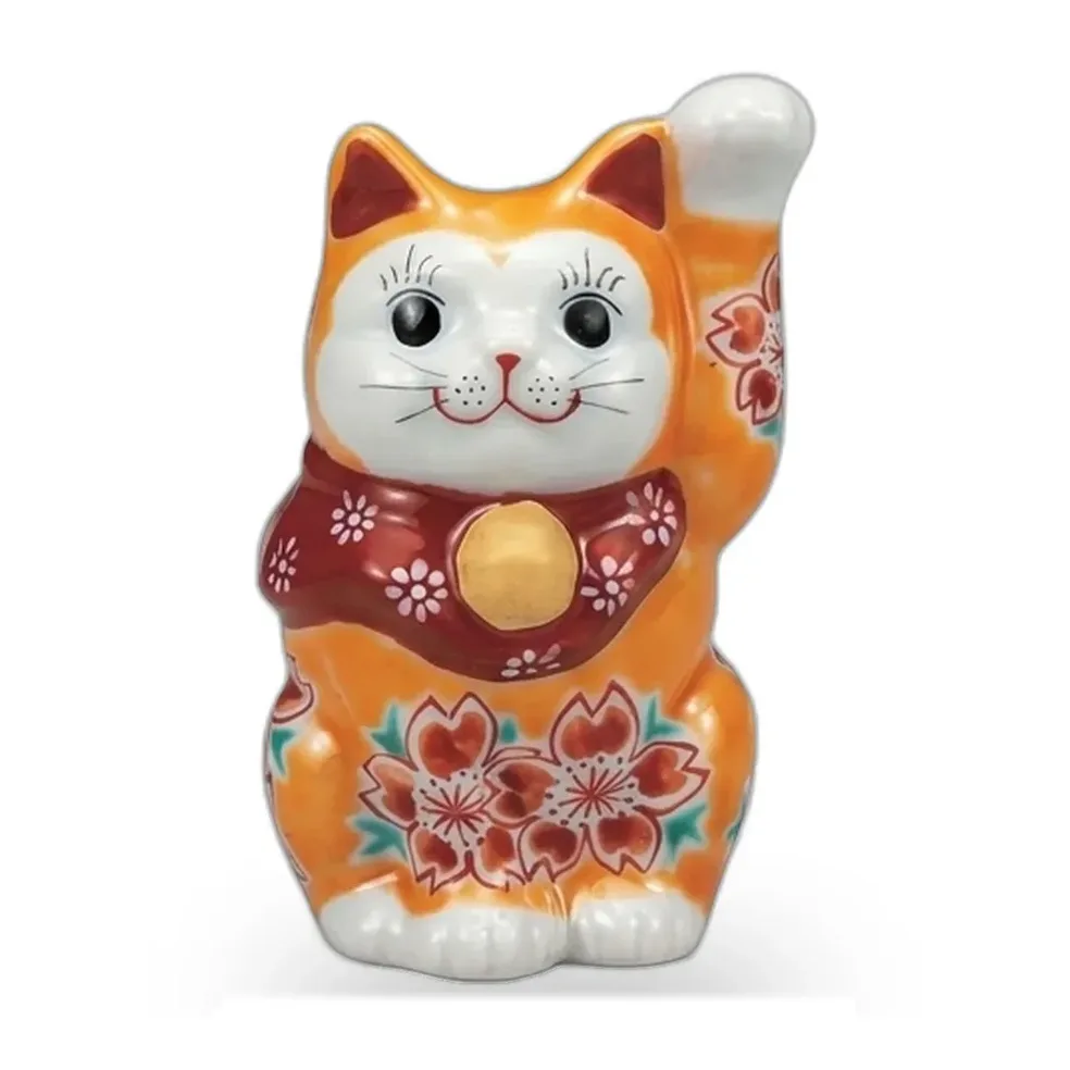 3.3호 복고양이 · 주황 유약 벚꽃