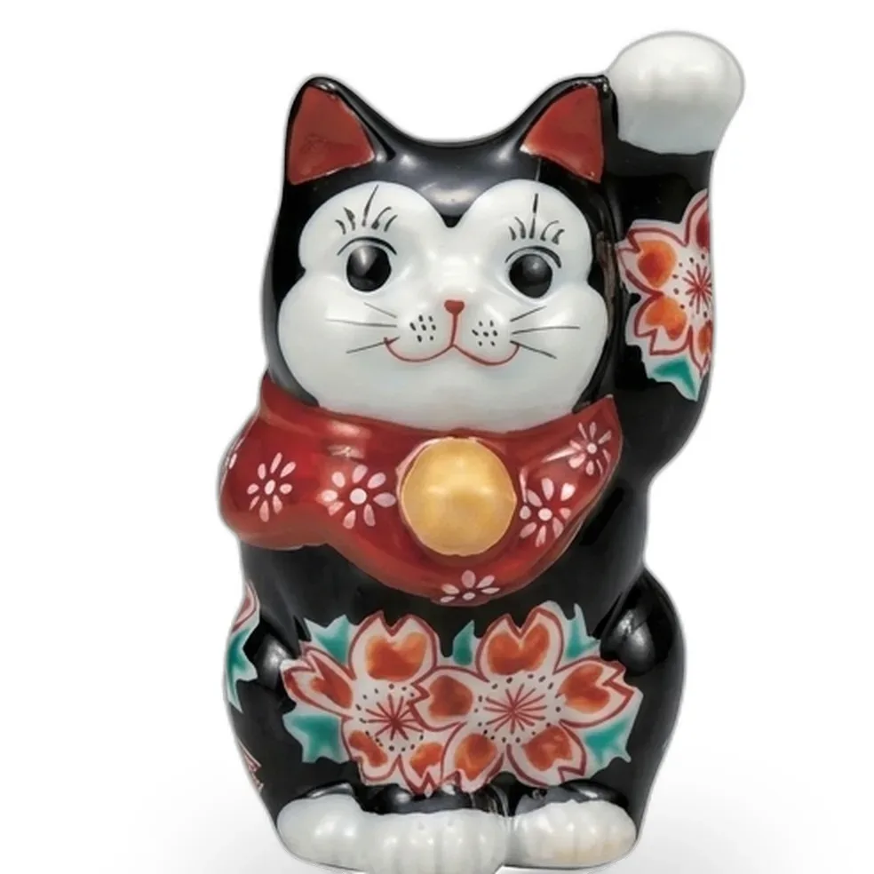 3.3호 복고양이 · 검정 유약 벚꽃