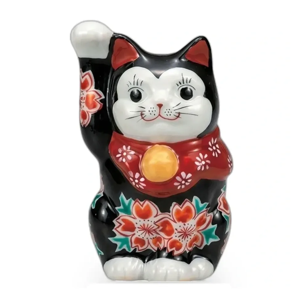4호 복고양이 · 검정 유약 벚꽃