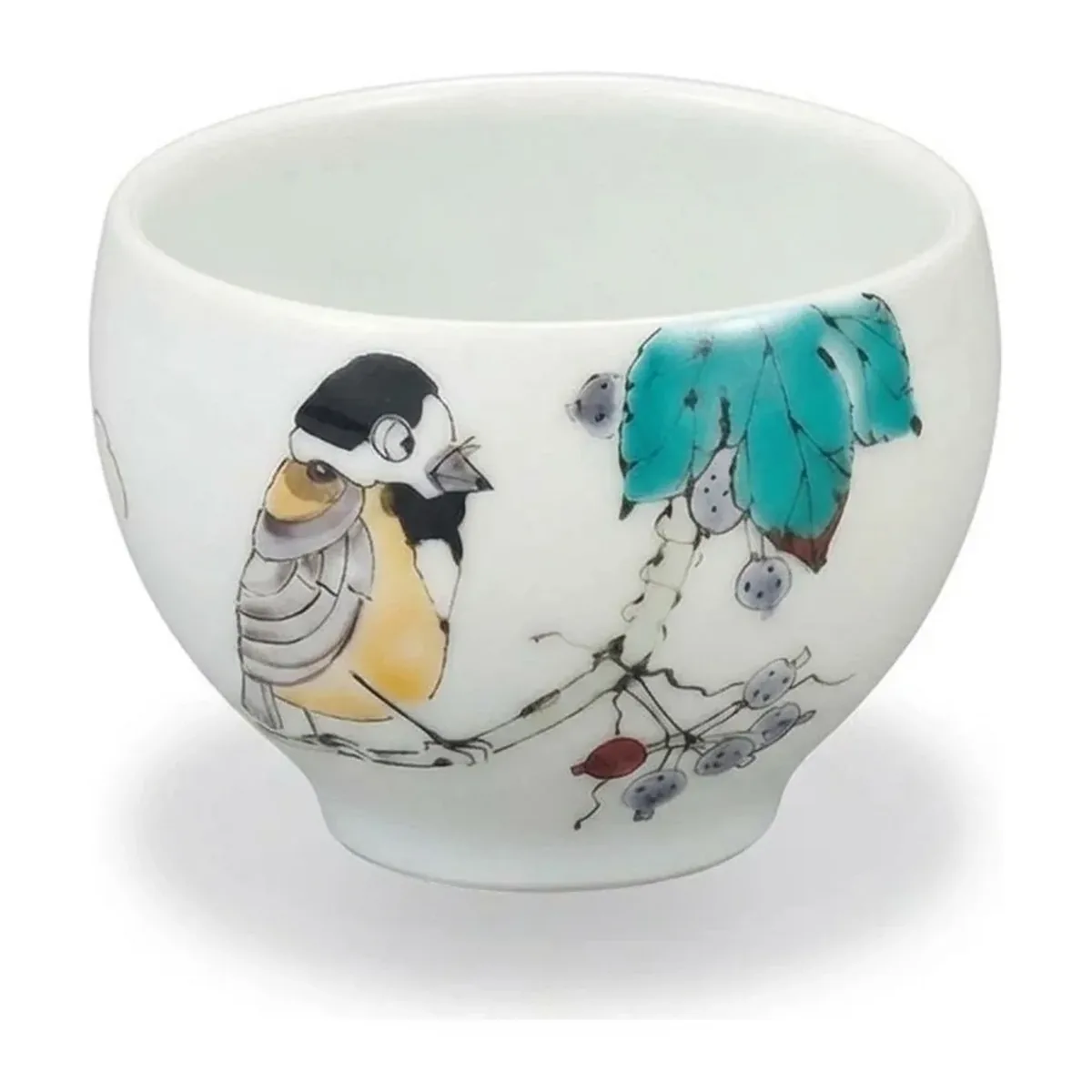 구타니야키 술잔 · 머루에 곤줄박이 측면